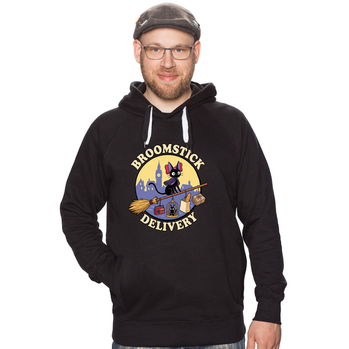 Broomstick Delivery - Le Chat Prend les Rênes du Service de Livraison - Hoodie Homme Basti