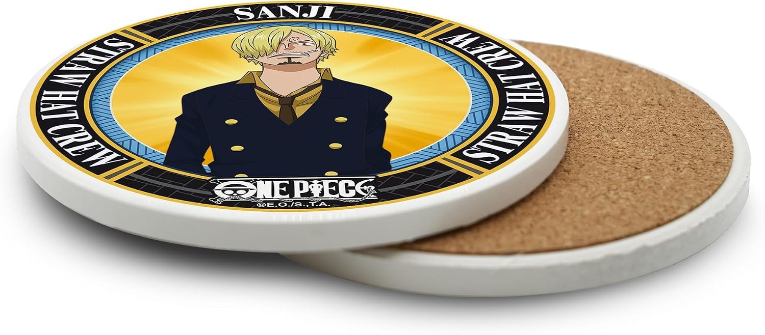 Dessous-de-verre en céramique One Piece avec motif Sanji, vue latérale
