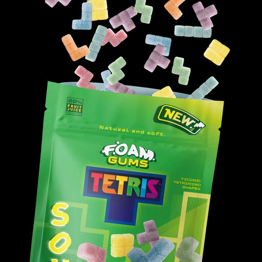 Fandom Snacks Foam Gums Tetris (Acidulé) – 125g Bonbons Gélifiés aux Fruits