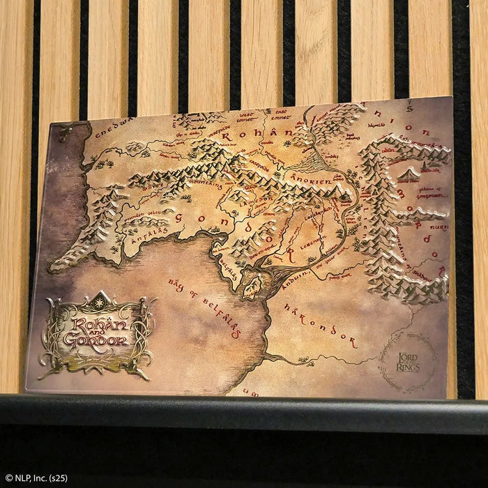 Mapa de Metal del Señor de los Anillos - Rohan y Gondor (20x30 cm)