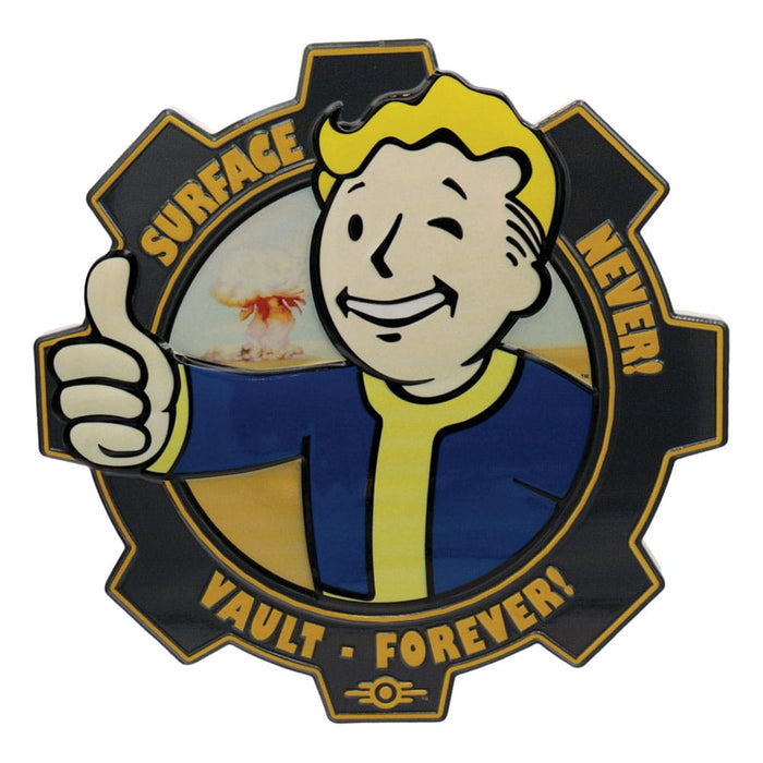 Plaque en résine Fallout Vault Boy (Surface Never, Vault Forever)