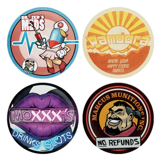 Borderlands Lot de 4 sous-verres (métal, dos en liège)