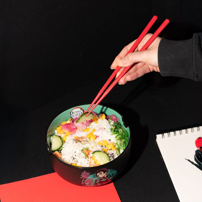 Demon Slayer Bol à ramen Tanjiro avec baguettes