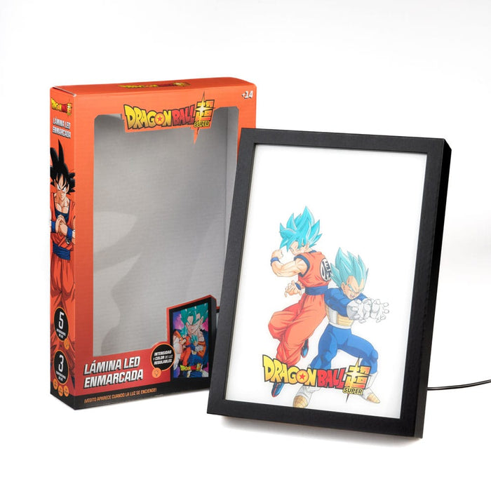 Tableau LED Dragon Ball Super Goku & Vegeta (encadré)