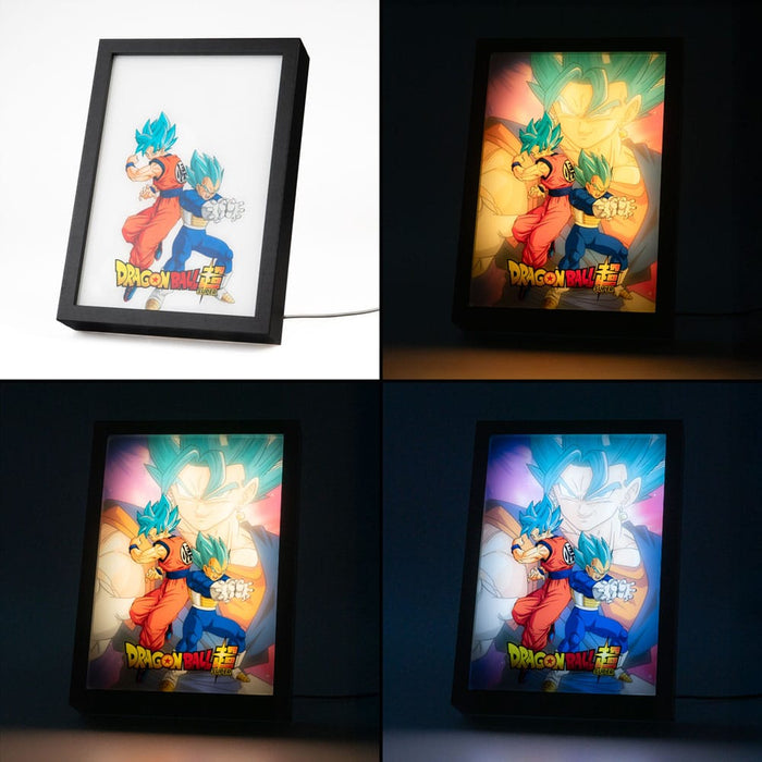 Tableau LED Dragon Ball Super Goku & Vegeta (encadré)