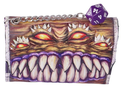Portafoglio Mimic di Dungeons & Dragons (con ciondolo D20)