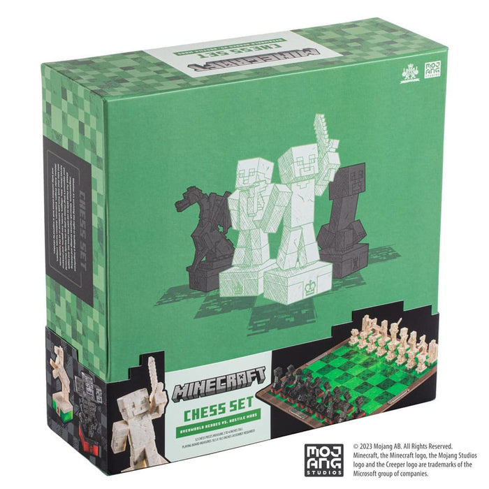 Jeu d'échecs Minecraft Héros de l'Overworld contre les mobs hostiles