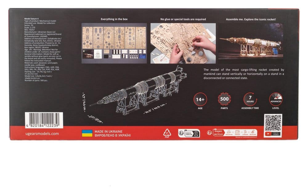 Kit di modellismo in legno NASA Saturn V
